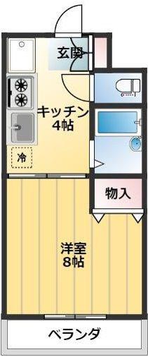スカイプラザ学園通(1K/2階)の間取り写真