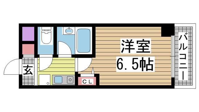 エスリード三宮第3(1K/8階)の間取り写真