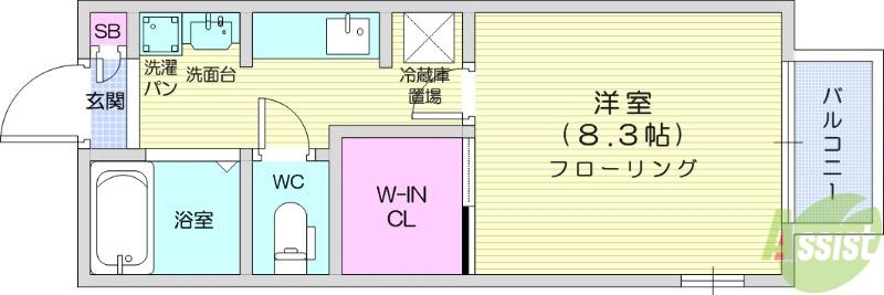 コンフォート詩音(1K/1階)の間取り写真