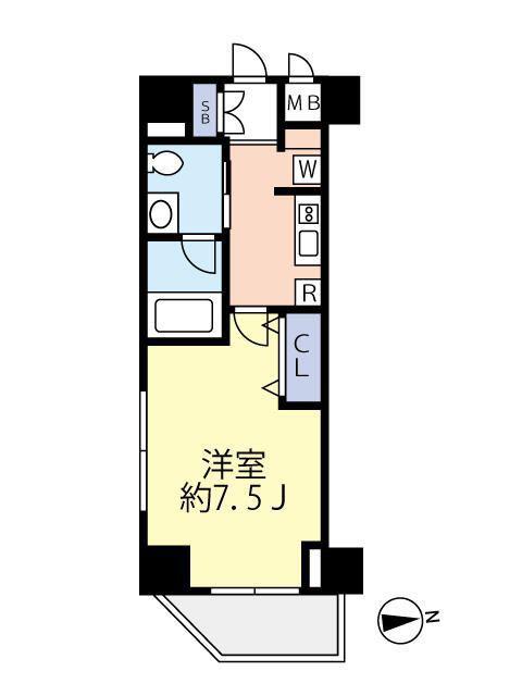 グランヴァン亀戸III(1K/2階)の間取り写真
