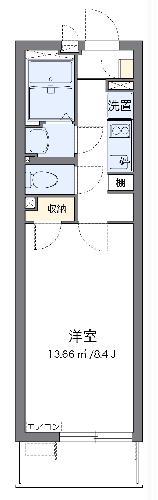クレイノオリーブハウス ネオII(1K/2階)の間取り写真