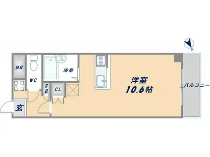 リュミエールイースト(ワンルーム/4階)の間取り写真