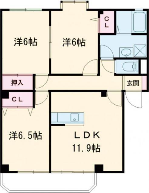 ライフパーク・瑞雲(3LDK/3階)の間取り写真