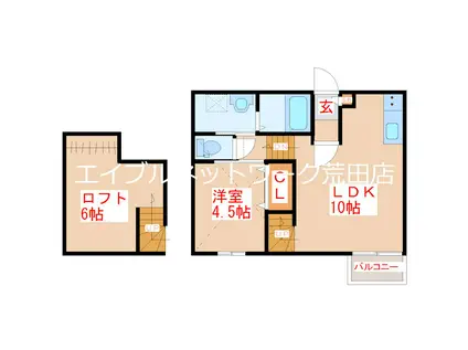FELIZ M&M I(1SLDK/1階)の間取り写真