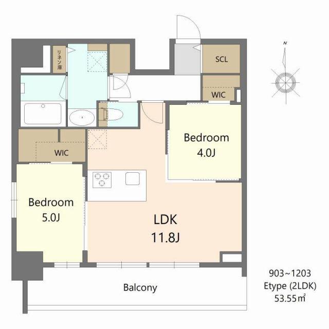 S-RESIDENCE松屋町ASENCE(2LDK/9階)の間取り写真