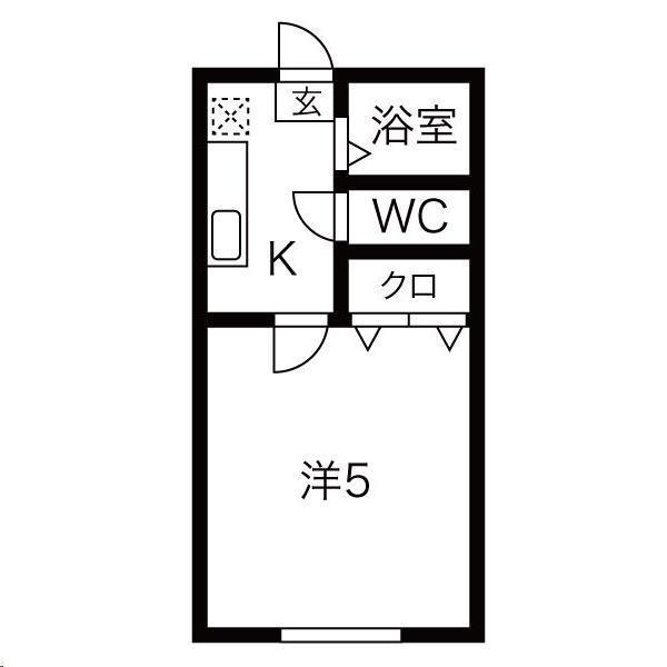 MAISON DE BOULEAU(1K/2階)の間取り写真