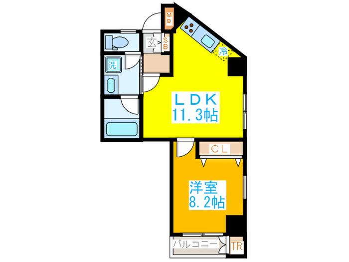 シェル中野弥生町(1LDK/4階)の間取り写真