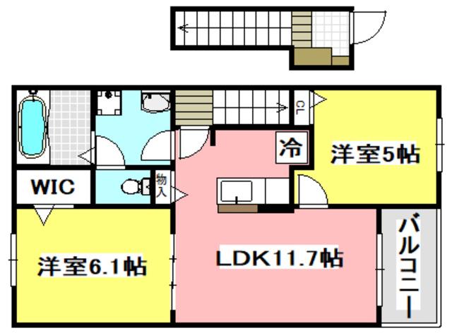 SALLIER(2LDK/2階)の間取り写真
