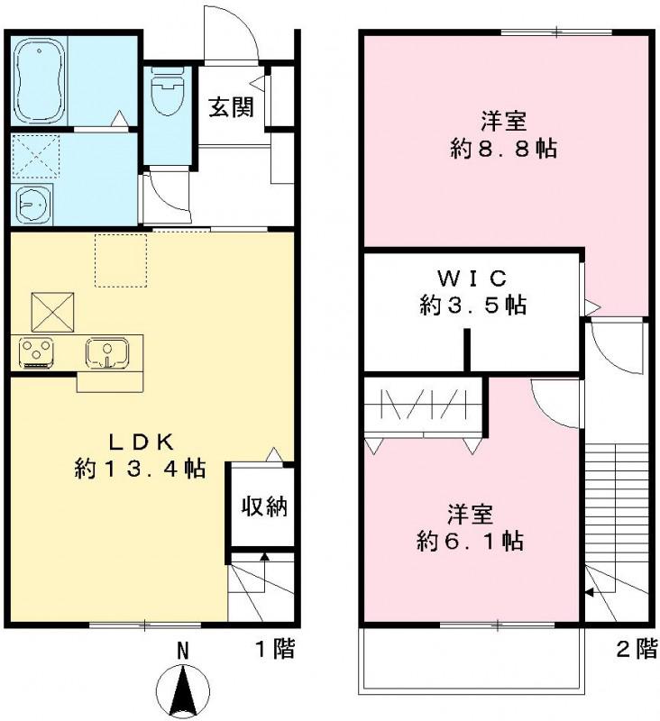ユアメゾン ル フォレ弐番館(2LDK/1階)の間取り写真