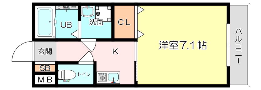 ウィズナスコート武庫之荘(1K/2階)の間取り写真