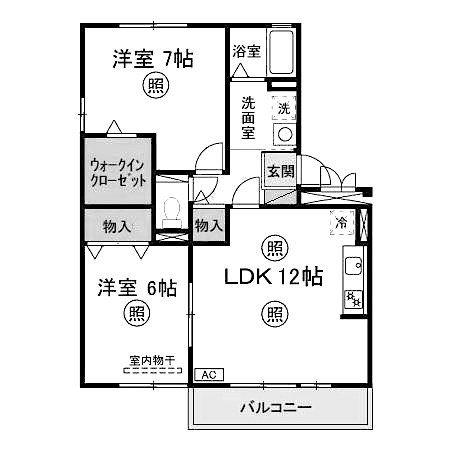 サンフィルエステートB(2LDK/1階)の間取り写真