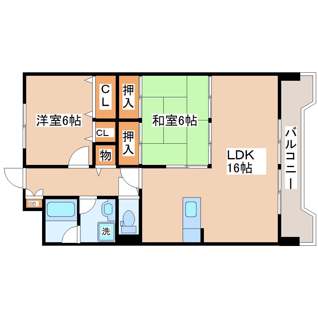 メゾンエトワール柏木(2LDK/3階)の間取り写真