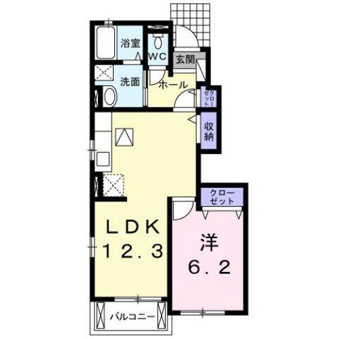 アルドールセレノII(1LDK/1階)の間取り写真