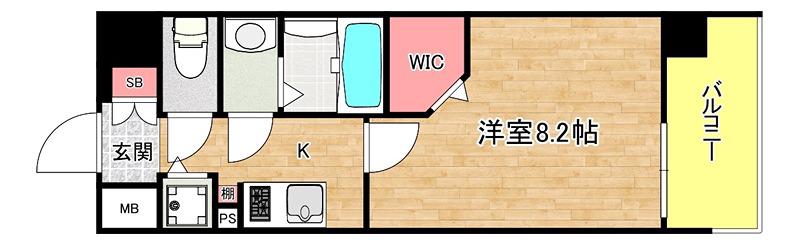 ミラージュパレスLOTUS LIFE(1K/9階)の間取り写真