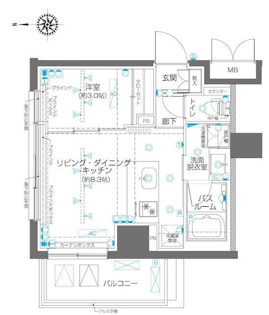 ZOOM高田馬場(1LDK/2階)の間取り写真