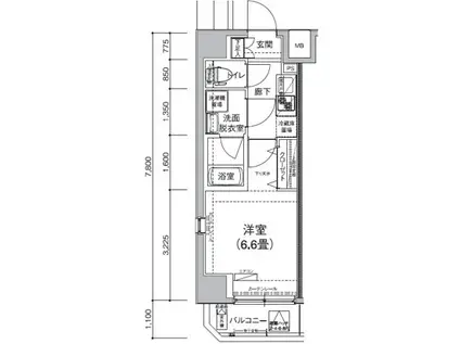アイル横浜BAYSIDE(1K/5階)の間取り写真