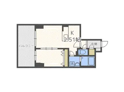 MODENA FINEST(1LDK/8階)の間取り写真