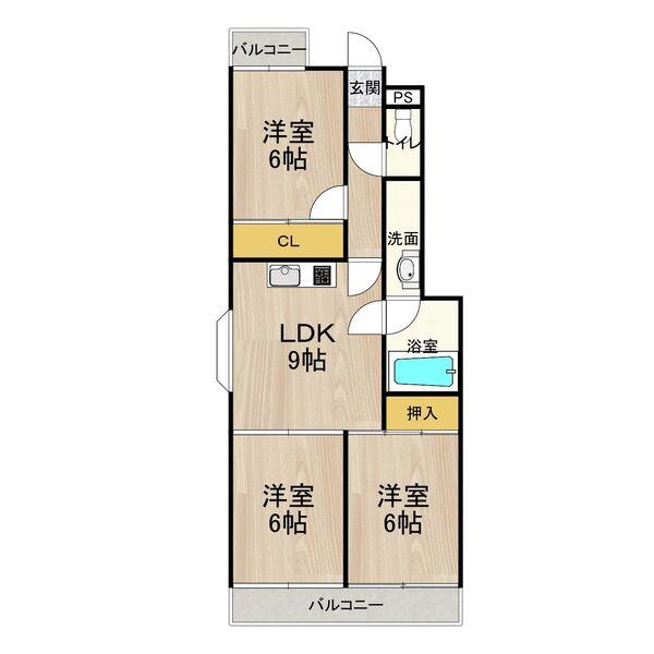 シャトーレイクルイーズ(3LDK/7階)の間取り写真