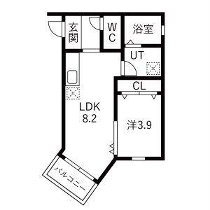 LEGIOIE太閤通駅4(1LDK/3階)の間取り写真