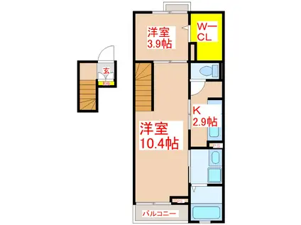 ラッフィナ-ト・M(2K/4階)の間取り写真