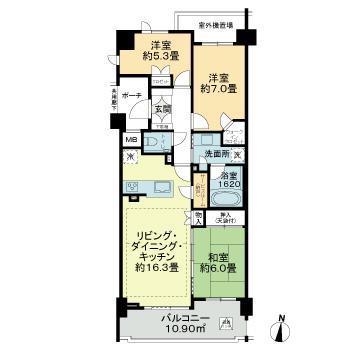 プラウド横濱ヒルトップ(3LDK/5階)の間取り写真