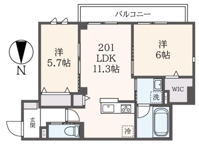 ダイワフラットIII(2LDK/2階)の間取り写真