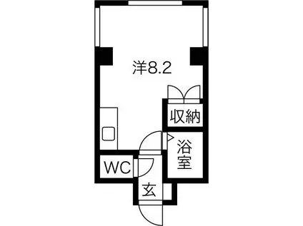 ステュディオ南郷(ワンルーム/3階)の間取り写真