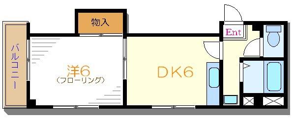 日東ビル(1DK/2階)の間取り写真