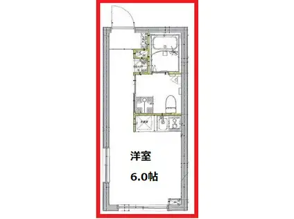 ザ バース(ワンルーム/1階)の間取り写真