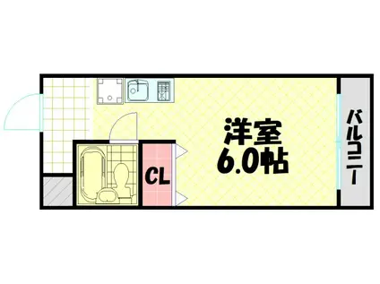 南堀江レヂデンス(ワンルーム/5階)の間取り写真