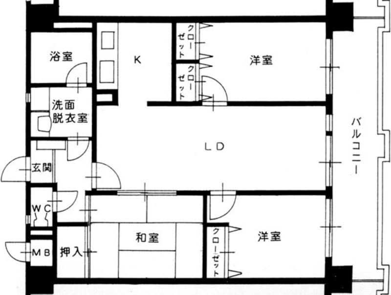 NEW8西新(3LDK/2階)の間取り写真