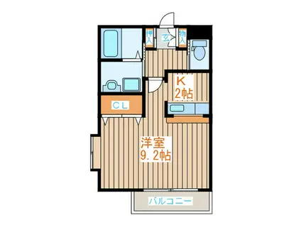 ハイルザーム向山(1K/2階)の間取り写真