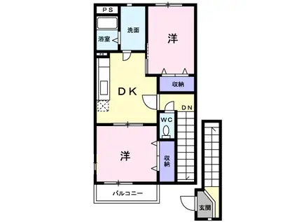 メゾン・ド・エクセル(2DK/2階)の間取り写真