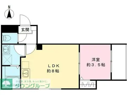 グランメゾン椿(1LDK/2階)の間取り写真
