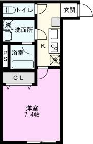 AMBITION BINGO(1K/2階)の間取り写真