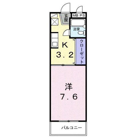 コーポ塩場(1K/3階)の間取り写真