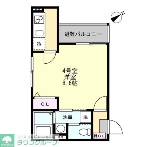 ベイルーム矢部リエート(1K/1階)の間取り写真