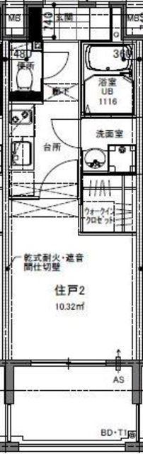 RUPIEレジデンス赤坂南(1K/12階)の間取り写真