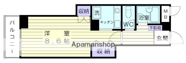 ヴァンセーヌ(1K/3階)の間取り写真