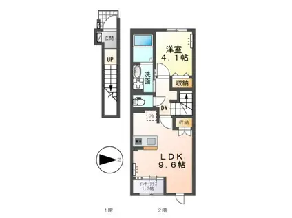 スターテラス南畝(1LDK/2階)の間取り写真