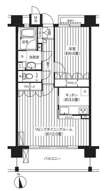 パシフィーク品川(1LDK/7階)の間取り写真