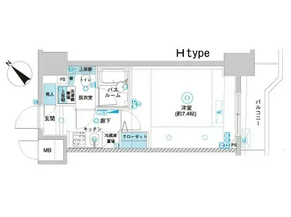 フェニックス横濱関内ベイガイア(1K/5階)の間取り写真