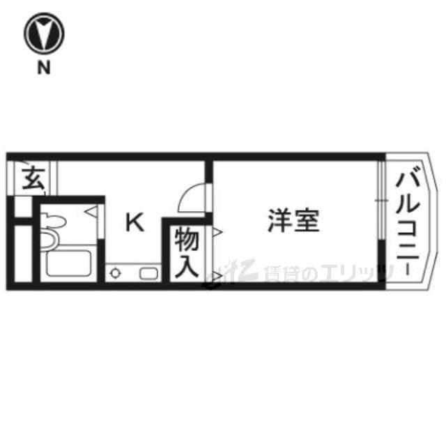 ネオコーポ都(1K/2階)の間取り写真