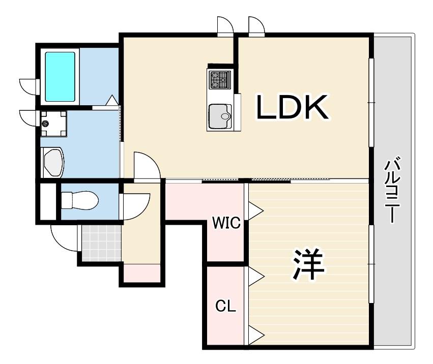 ジュナス(1LDK/1階)の間取り写真