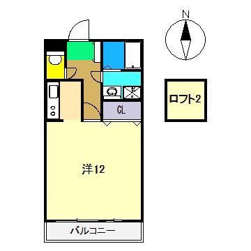 セジュール陽(1K/2階)の間取り写真