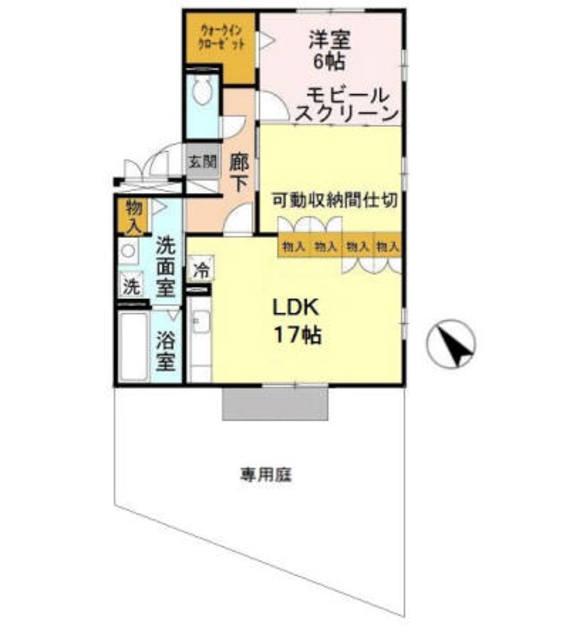 シャルマン(1LDK/1階)の間取り写真
