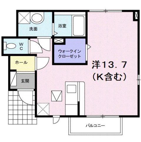 セブンフォレスト(ワンルーム/1階)の間取り写真