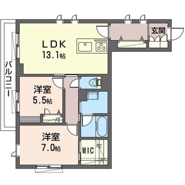 ESPOIR MAISON(2LDK/4階)の間取り写真