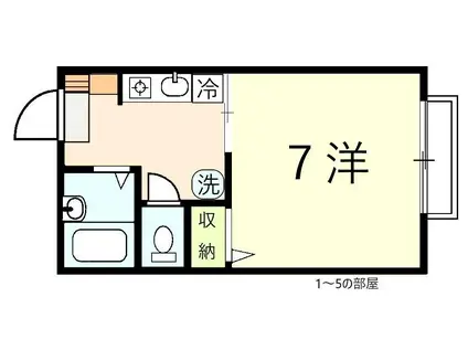 ディアスSSS(1K/2階)の間取り写真