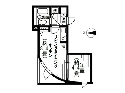 都営浅草線 西馬込駅 徒歩7分 2口コンロ有 法人契約可(1LDK/2階)の間取り写真